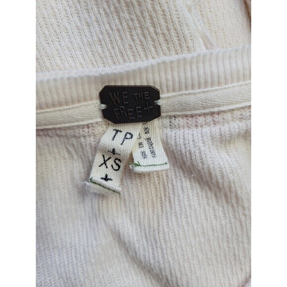 WE The Free Free People Rainbow Thermal Tee In Ivory Size X-Small - Picture 11 of 11